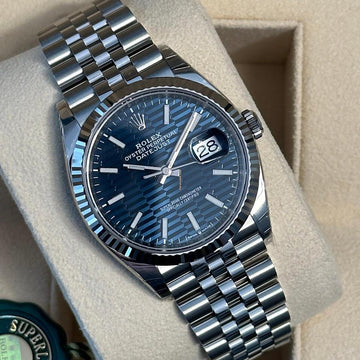 Rolex Datejust 36 NEW 2024 Datejust 36 BLUE MOTIF DIAL Jubilee 126234