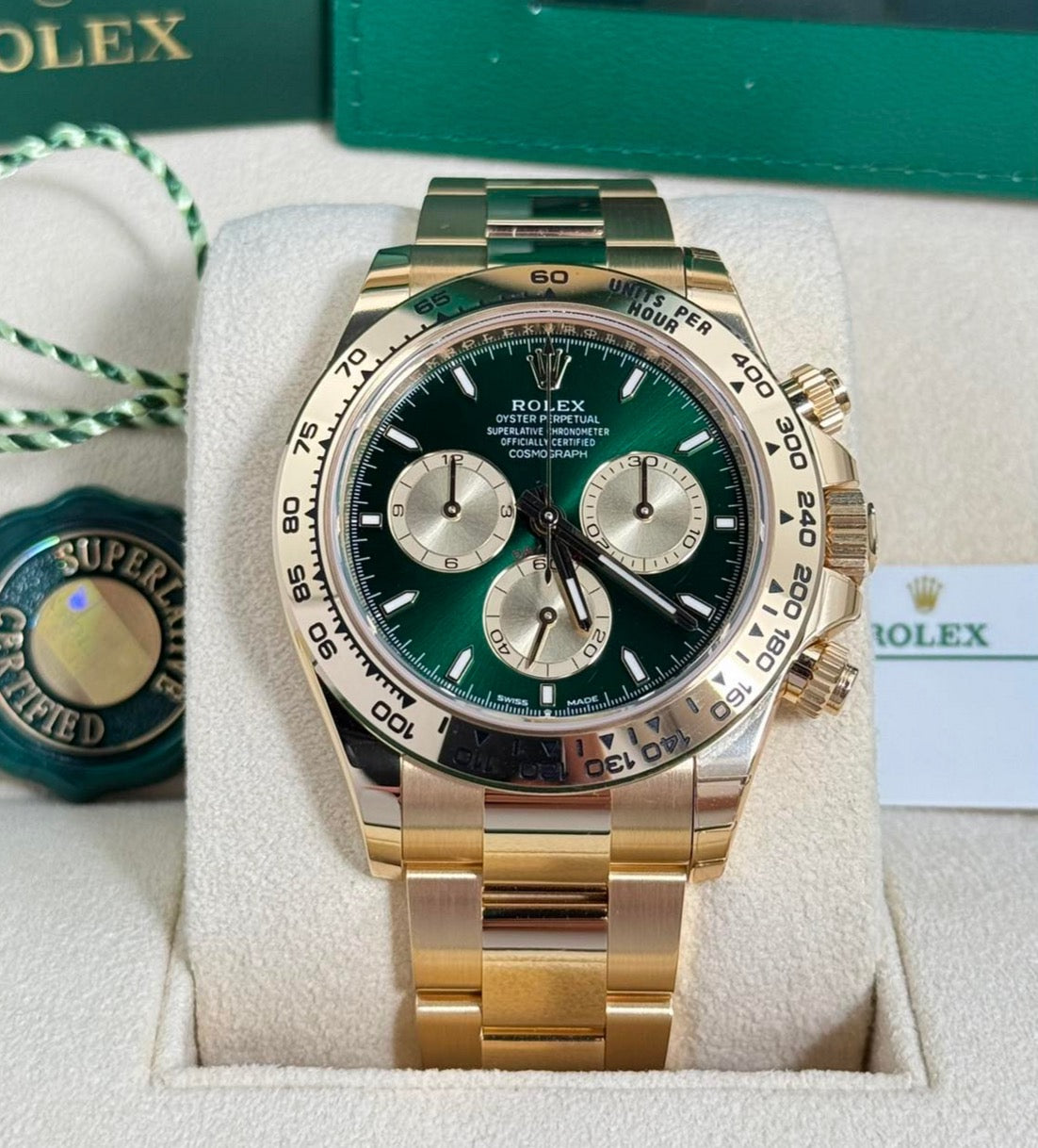 Rolex Cosmograph Daytona 40mm 126508 Yellow Gold Bright Green "John Mayer" 2025 Release