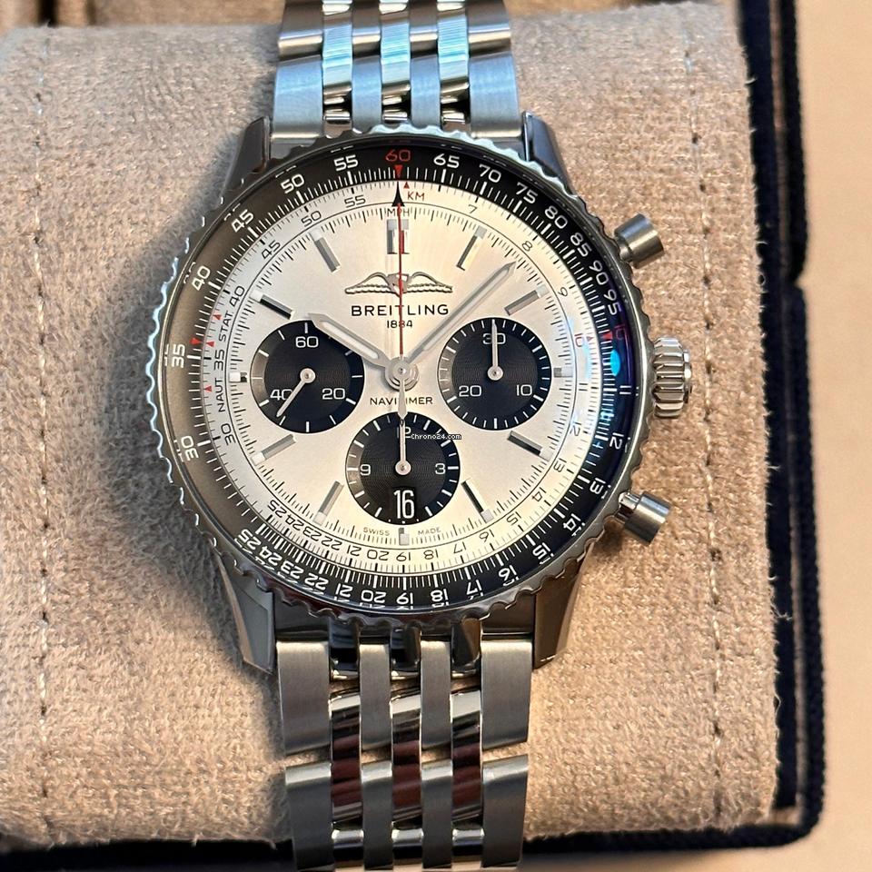 Breitling Navitimer 1 B01 Chronograph NEW 2024 Navitimer Chronograph 43 SILVER PANDA DIAL
