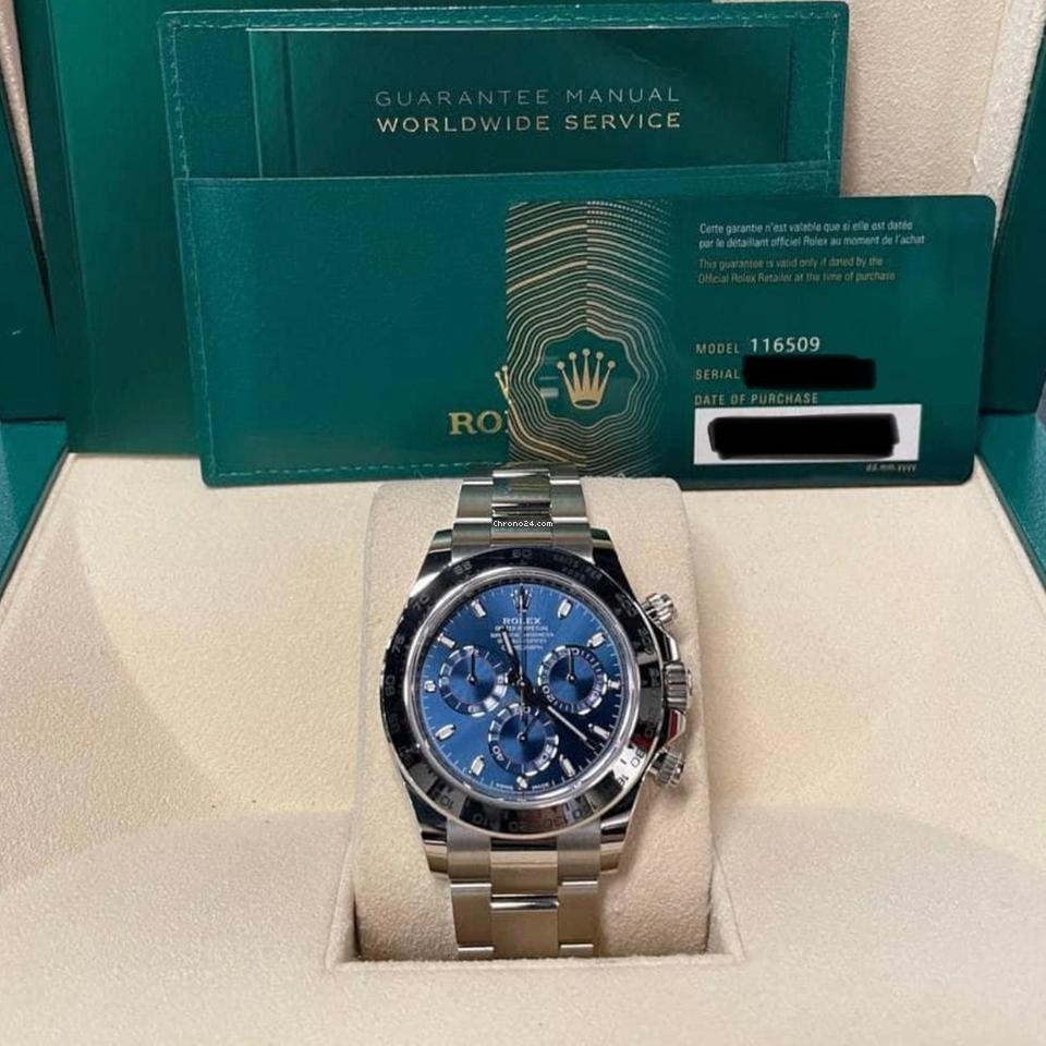Rolex Daytona NEW 2023 Daytona 18KT White Gold BLUE Dial 116509