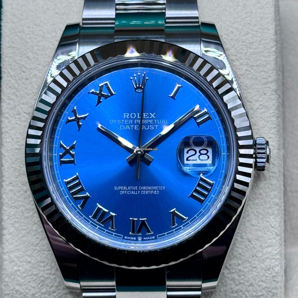Rolex Datejust 41 NEW 2024 Datejust 41 AZZURRO BLUE ROMAN OYSTER 126334