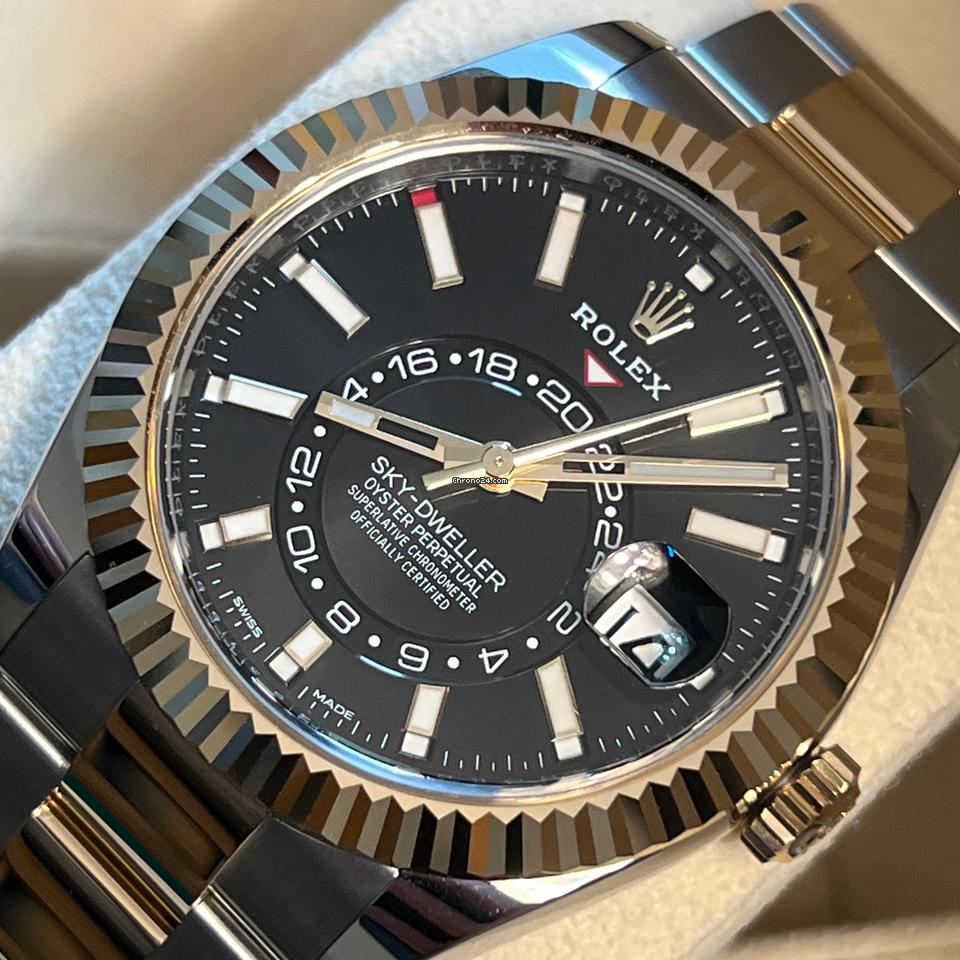 Rolex Sky-Dweller NEW 2023 Sky-Dweller 18KT/SS BLACK DIAL IN STOCK