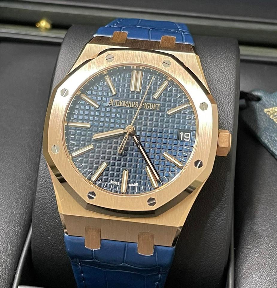 Audemars Piguet Royal Oak NEW 2023+ Royal Oak Blue 18KT ROSE GOLD 15510OR