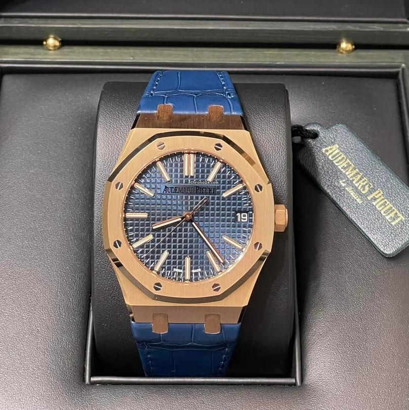Audemars Piguet Royal Oak NEW 2023+ Royal Oak Blue 18KT ROSE GOLD 15510OR