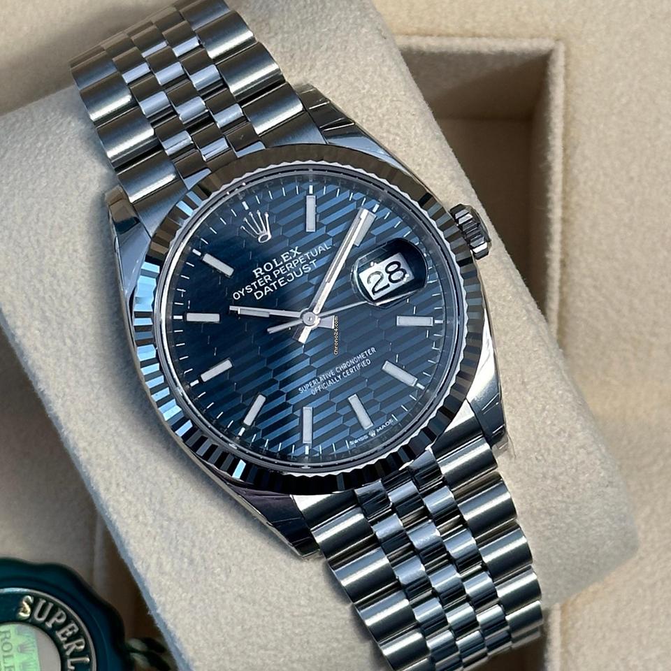 Rolex Datejust 36 NEW 2024 Datejust 36 BLUE MOTIF DIAL Jubilee 126234