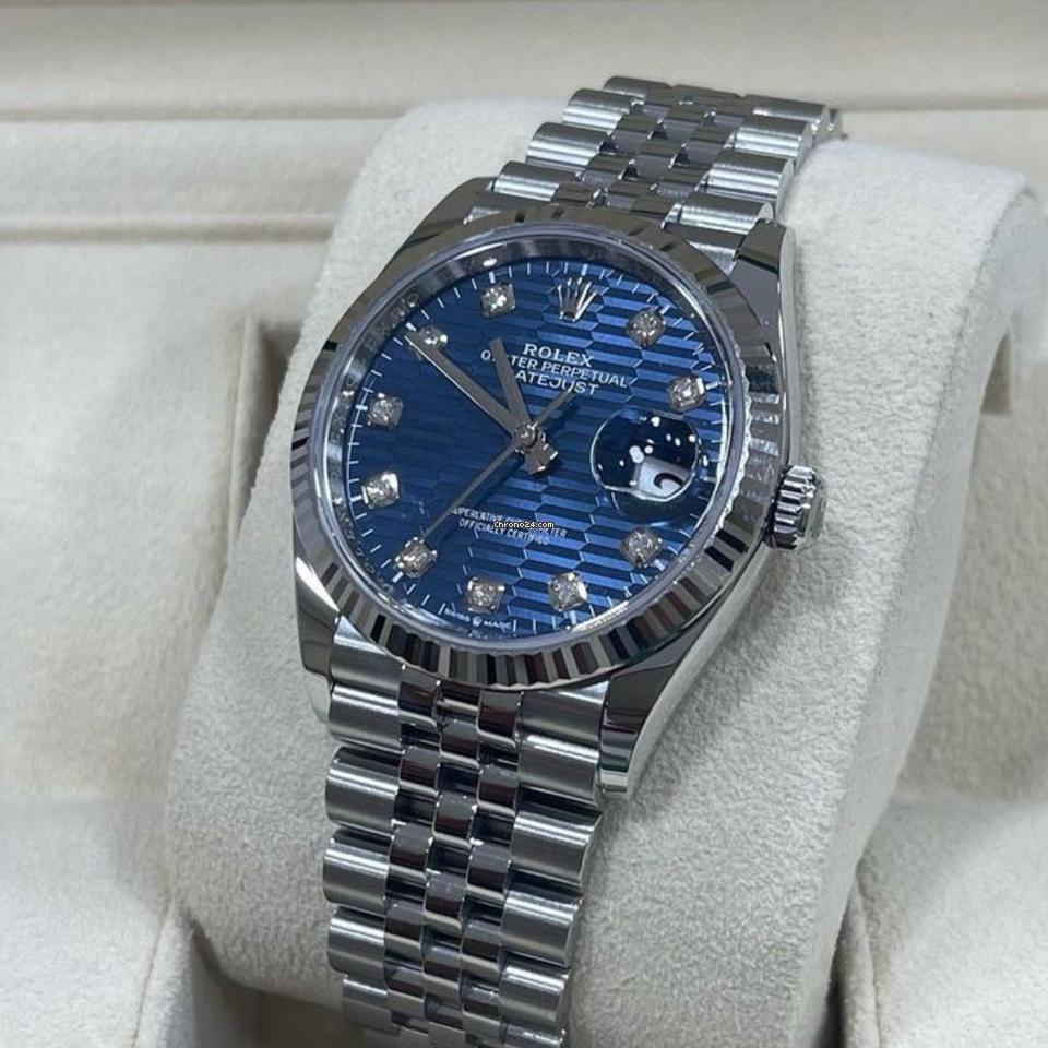 Rolex Datejust 36 NEW 2023+ Datejust 36 BLUE MOTIF DIAMOND 126234g