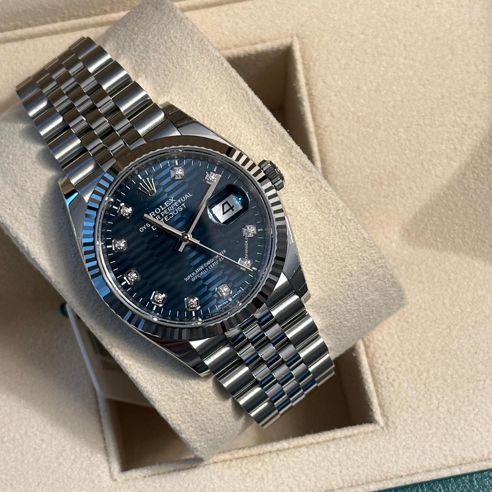 Rolex Datejust 36 NEW 2023+ Datejust 36 BLUE MOTIF DIAMOND 126234g