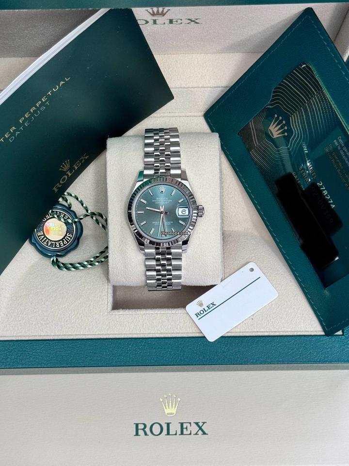 Rolex Datejust 31 NEW 2024 Datejust 31 GREEN INDEX DIAL JUBILEE