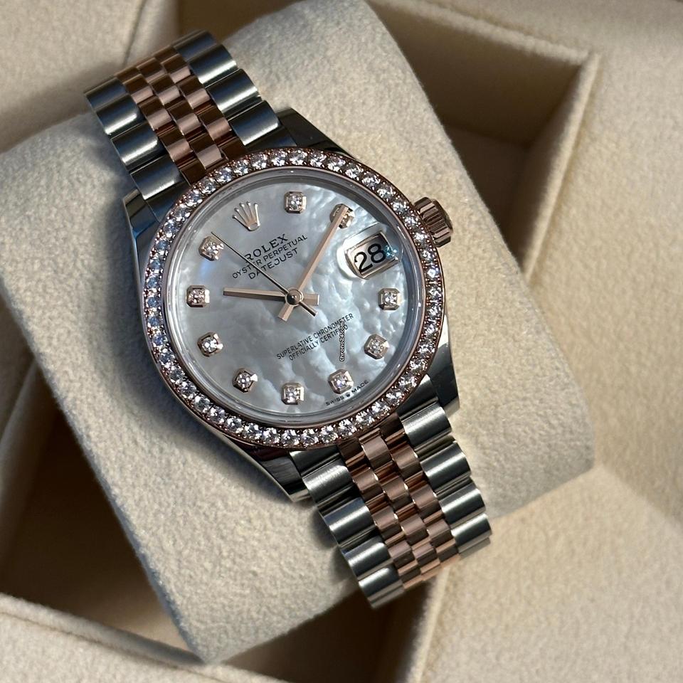 Rolex Datejust 31 NEW 2023 Datejust 31 MOTHER OF PEARL FACTORY DIAMOND BEZEL 278381RBR