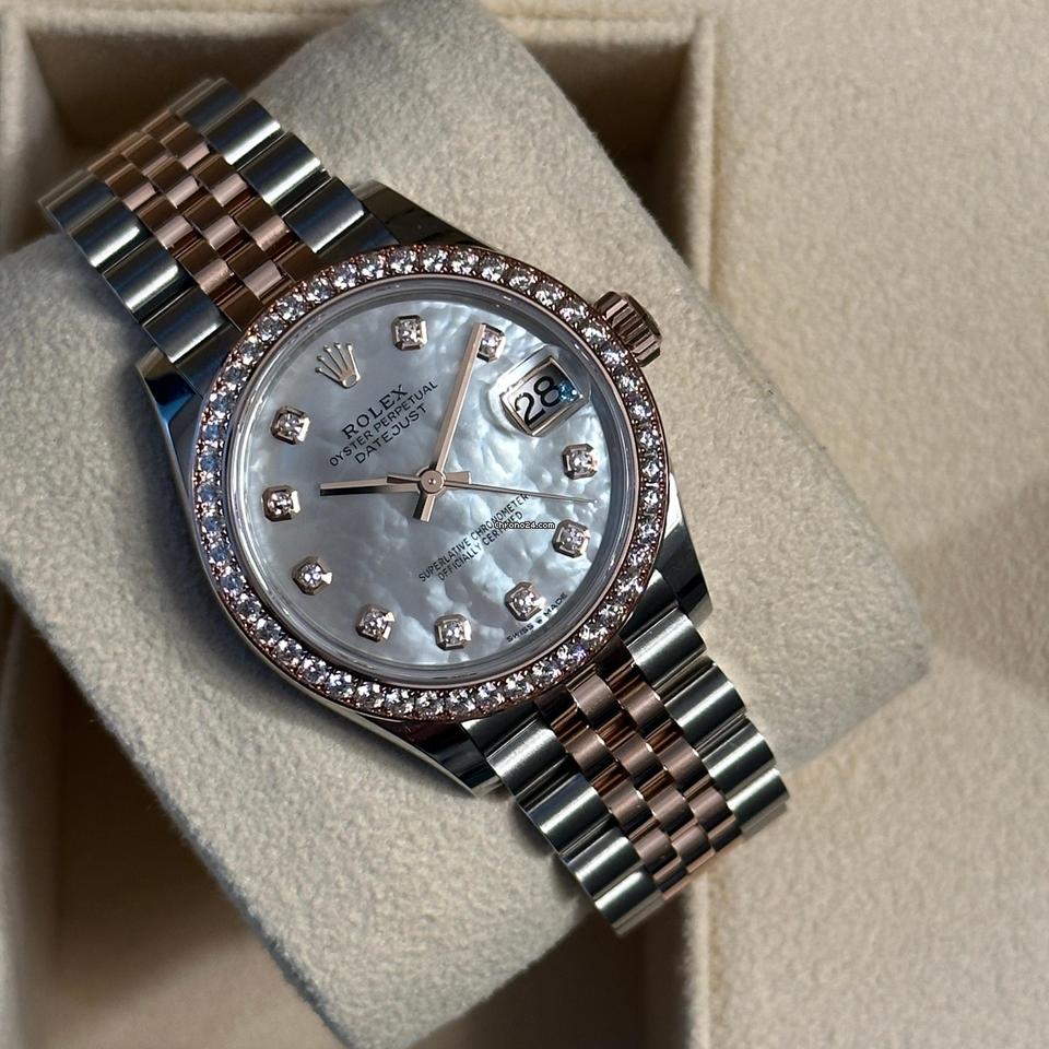 Rolex Datejust 31 NEW 2023 Datejust 31 MOTHER OF PEARL FACTORY DIAMOND BEZEL 278381RBR