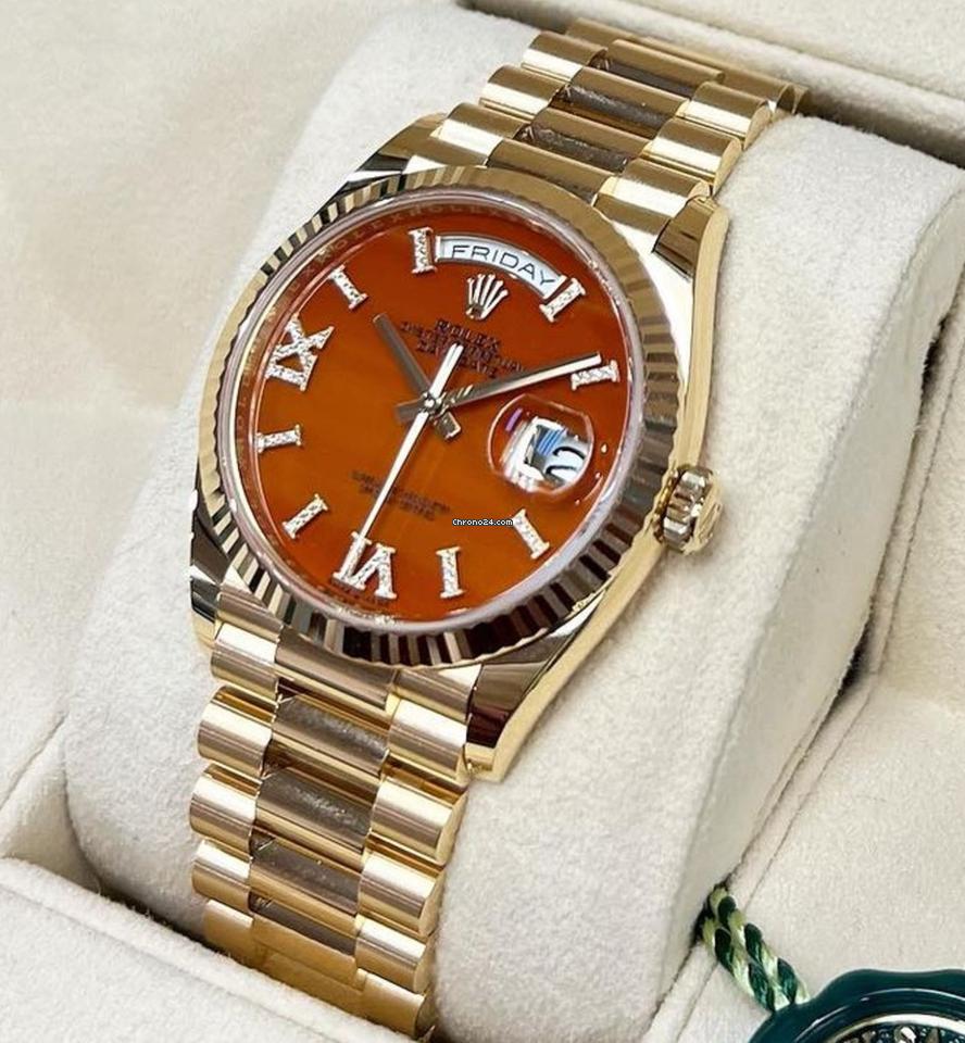 Rolex Day-Date 36 NEW 2024 Day-Date 36 CARNELIAN DIAL 128238