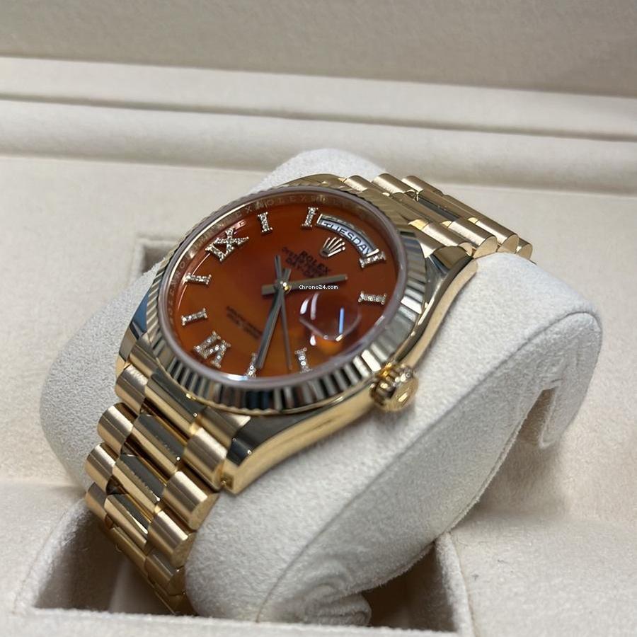 Rolex Day-Date 36 NEW 2024 Day-Date 36 CARNELIAN DIAL 128238