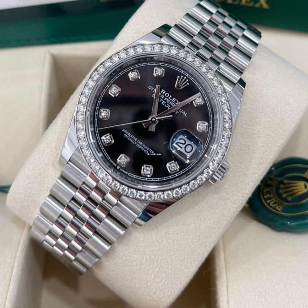Rolex Datejust 36 NEW 2023 Datejust 36 BLACK DIAMOND Factory Diamond Bezel