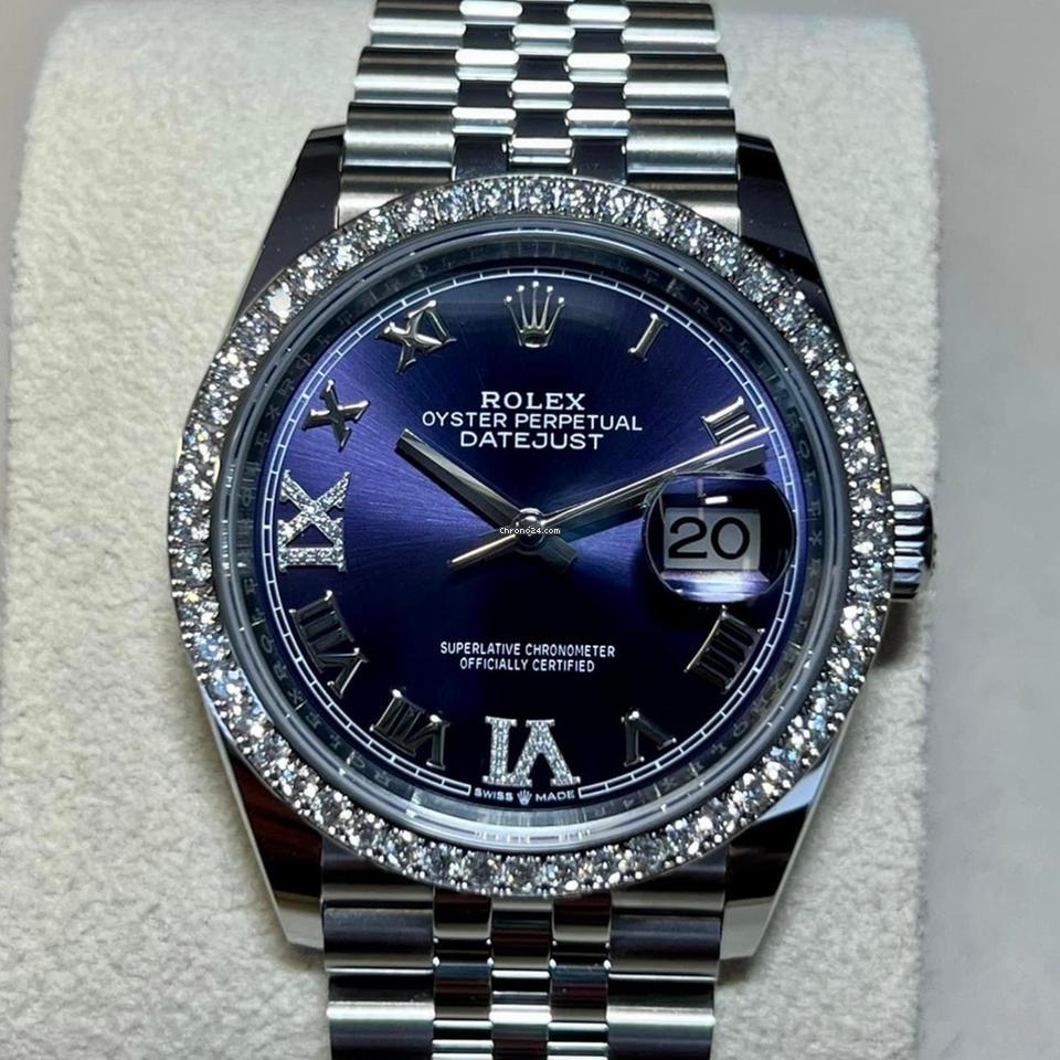 Rolex Datejust 36 NEW 2024 Datejust 36 AUBERGINE DIAL FACTORY DIAMOND BEZEL 126284RBR