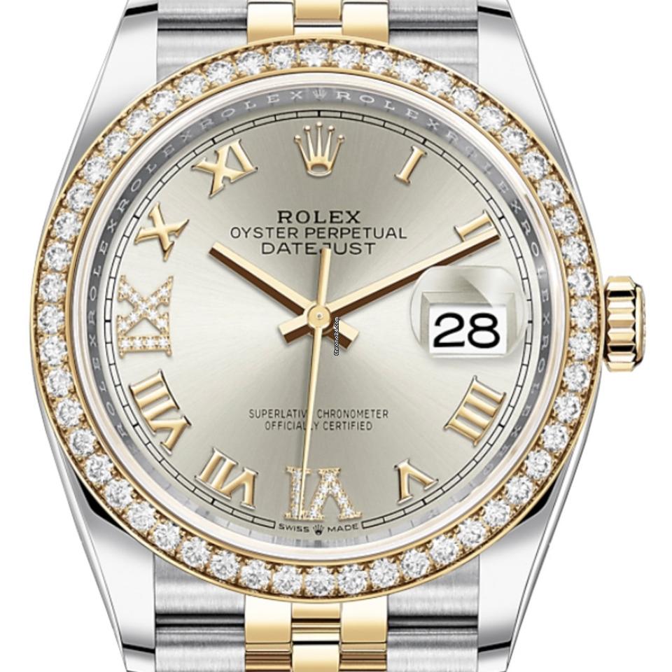 Rolex Datejust 36 NEW 2023 Datejust 36 SILVER PAVE Vi iX FACTORY 126283RBR