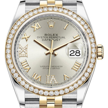 Rolex Datejust 36 NEW 2023 Datejust 36 SILVER PAVE Vi iX FACTORY 126283RBR