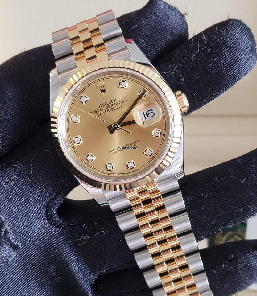 Rolex Datejust 36 NEW 2024 Datejust 36 CHAMPAGNE DIAMOND DIAL 126233