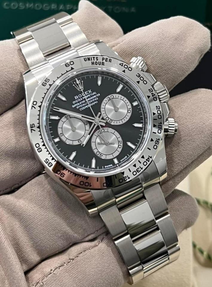 Rolex Daytona NEW 2024 Cosmograph Daytona BLACK DIAL SILVER PANDA 126509 18KT WHITE GOLD