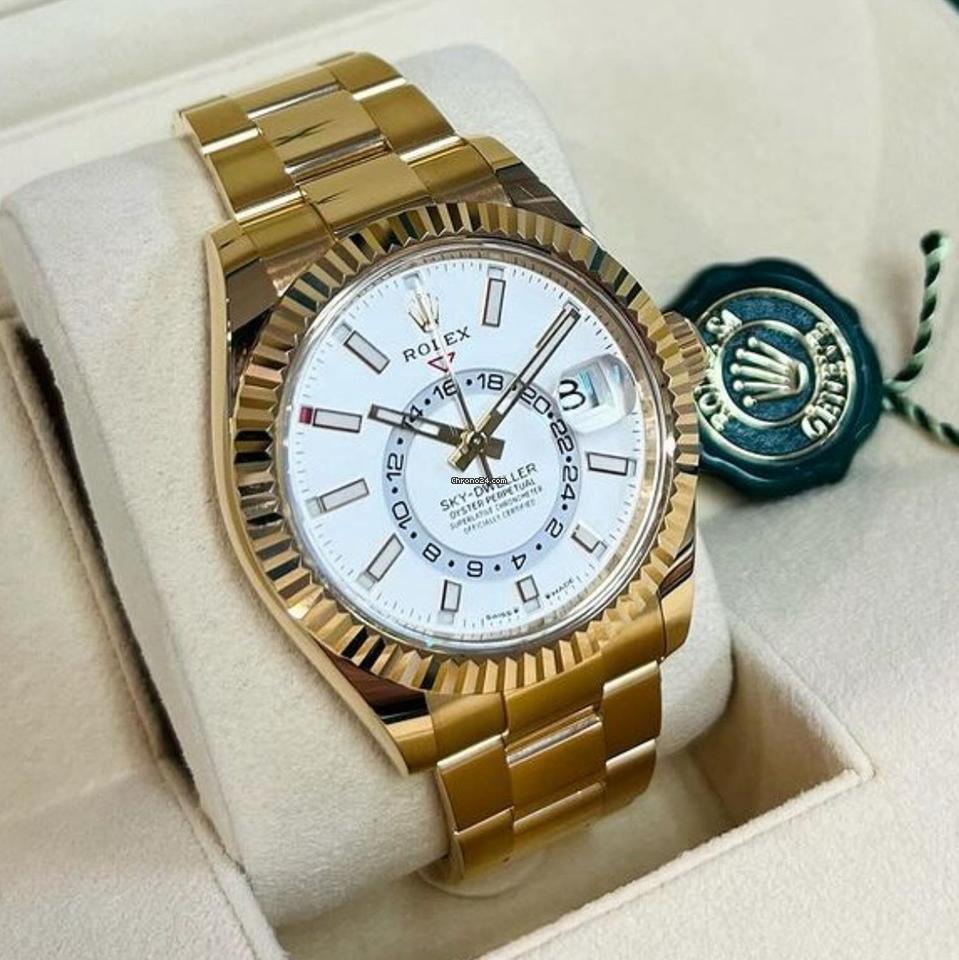 Rolex Sky-Dweller NEW 2023+ Sky-dweller 18KT GOLD WHITE DIAL 336938