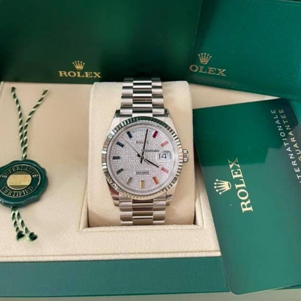 Rolex Day-Date 36 NEW 2023 Day-Date 36 FACTORY PAVE RAINBOW DIAL