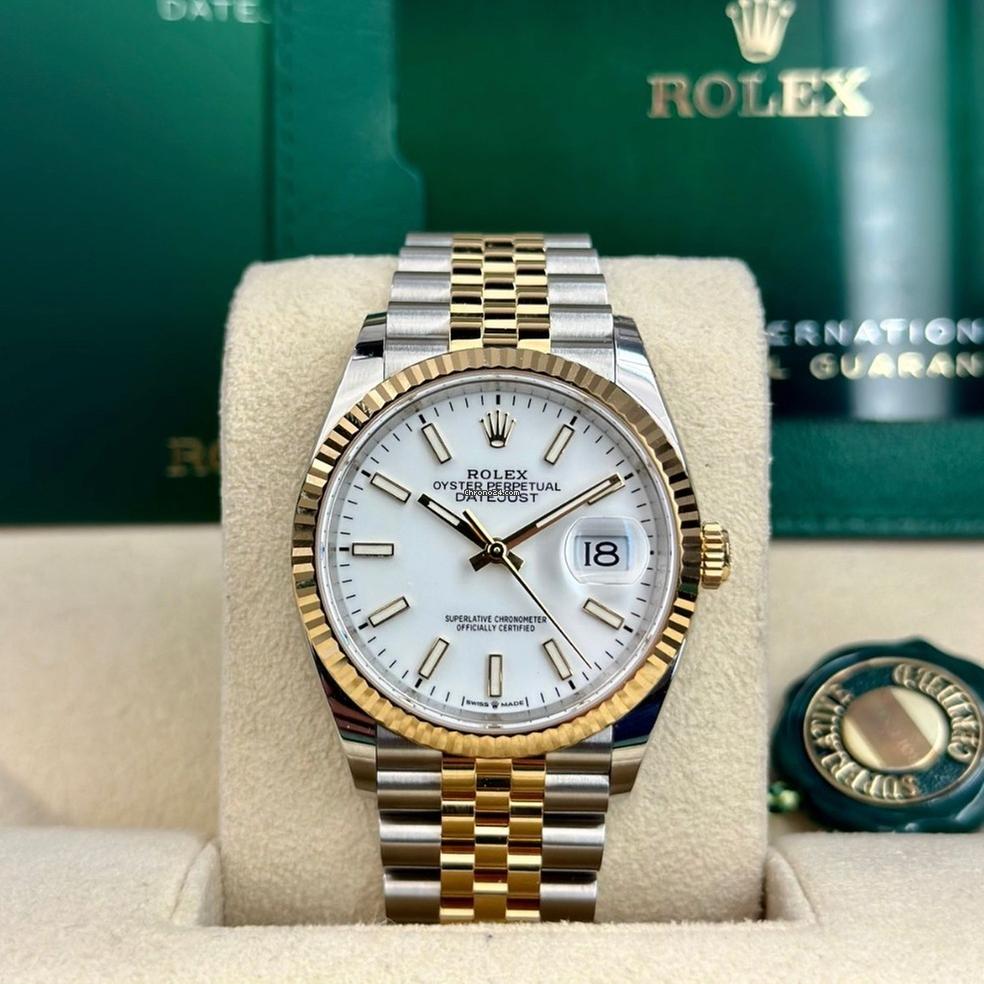 Rolex Datejust 36 NEW 2024 Datejust 36 WHITE INDEX DIAL 126233