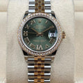 Rolex Datejust 31 NEW 2024 Datejust 31 GREEN Vi FACTORY DIAMOND BEZEL 278383RBR