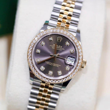 Rolex Datejust 31 NEW 2023 Datejust 31 GREY DIAMOND FACTORY BEZEL 278383RBR