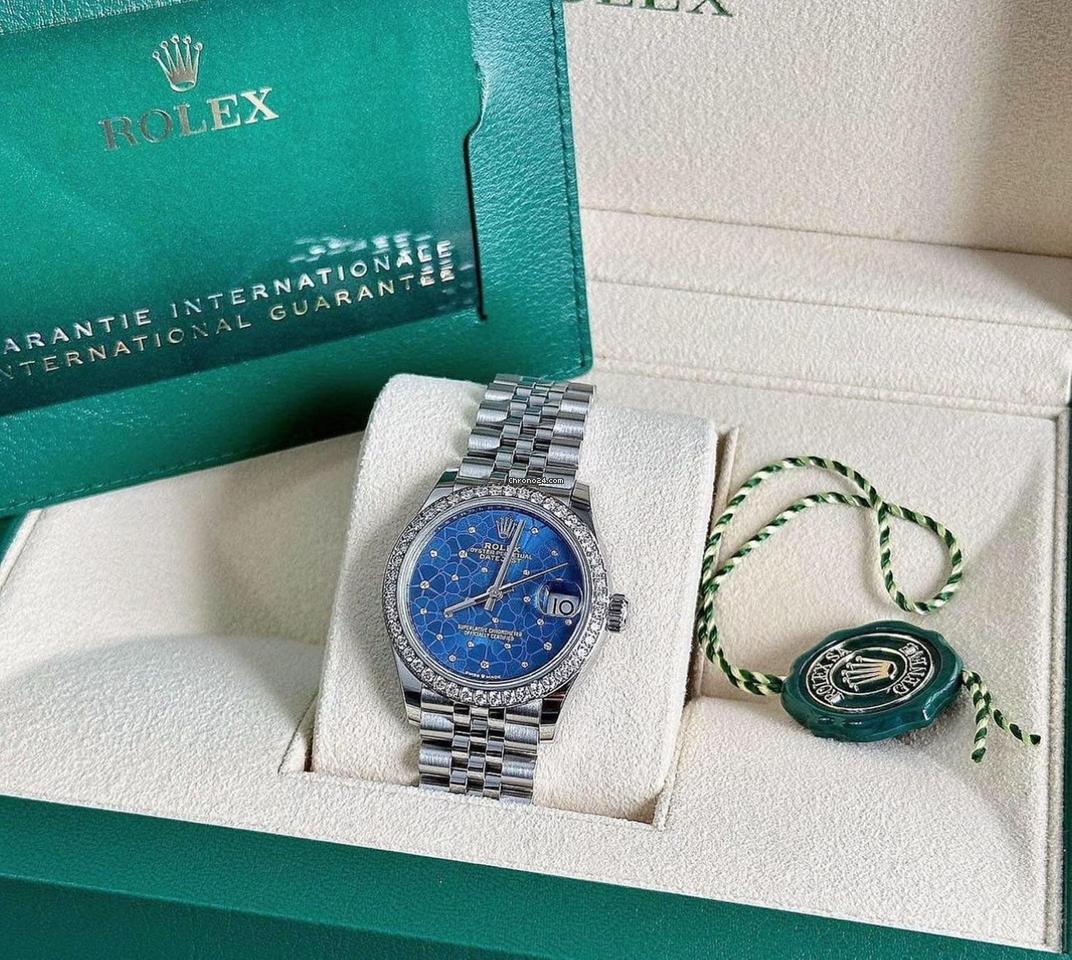 Rolex Datejust 31 NEW 2023 Datejust 31 FLORAL DIAMOND DIAL FACTORY BEZEL 278384RBR