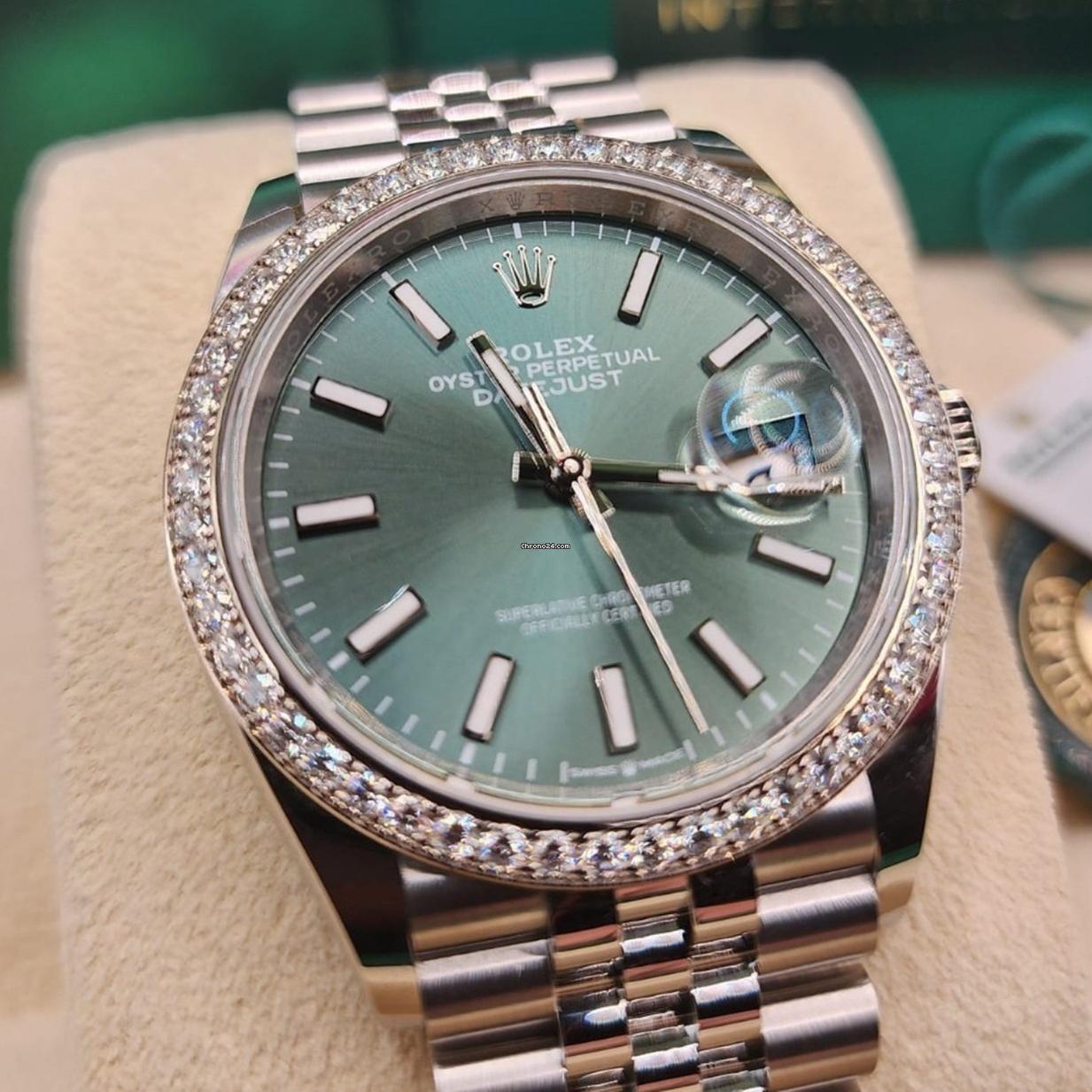 Rolex Datejust 36 NEW 2024 Datejust 36 MINT GREEN FACTORY DIAMOND BEZEL 126284RBR