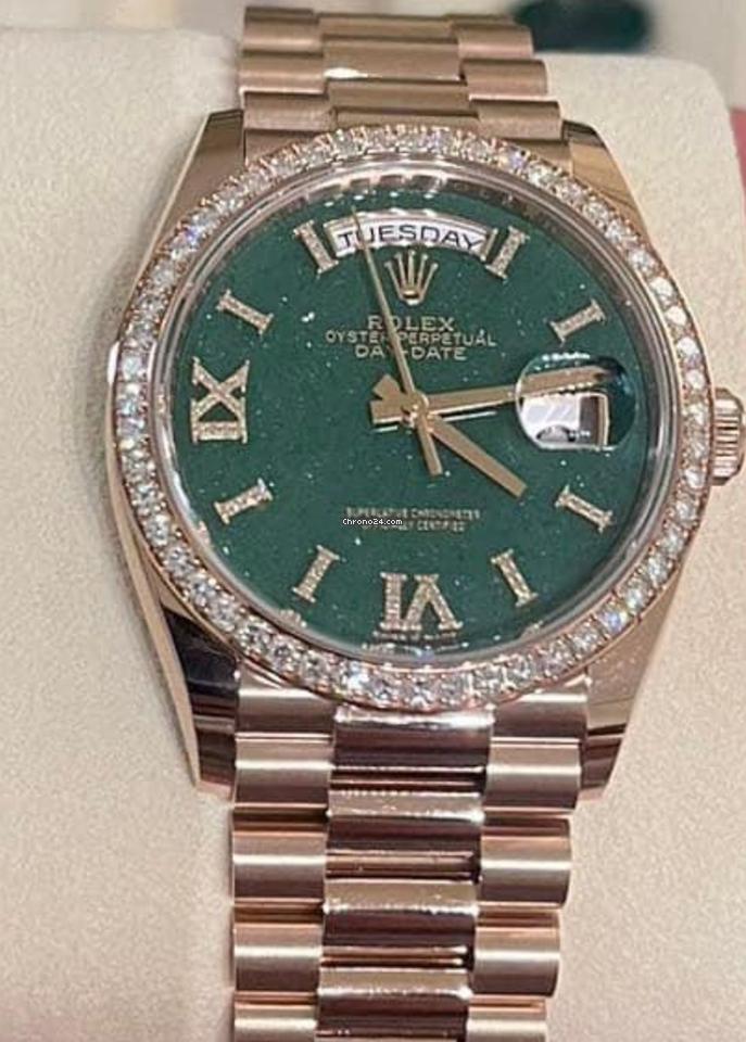 Rolex Day-Date 36 NEW 2024 Day-Date 36 AVENTURINE DIAL FACTORY DIAMOND BEZEL 128345RBR