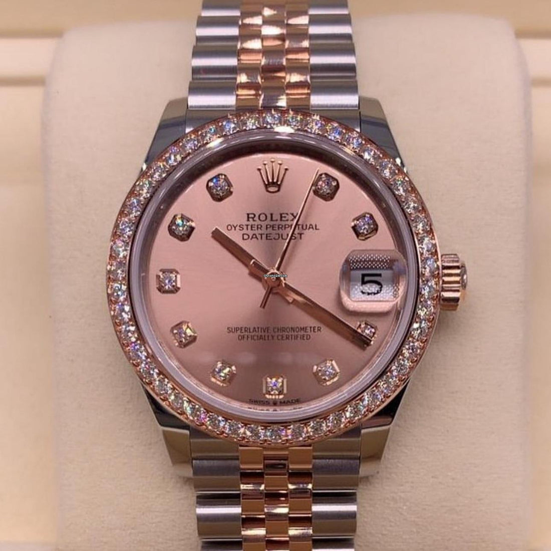 Rolex Datejust 31 NEW 2023 Datejust 31 ROSE DIAMOND DIAL FACTORY DIAMOND BEZEL 278381RBR
