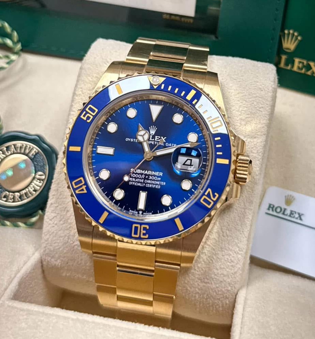 Rolex Yellow Gold Submariner Date Watch - Blue Bezel - Blue Dial - 2020 Release - 126618LB