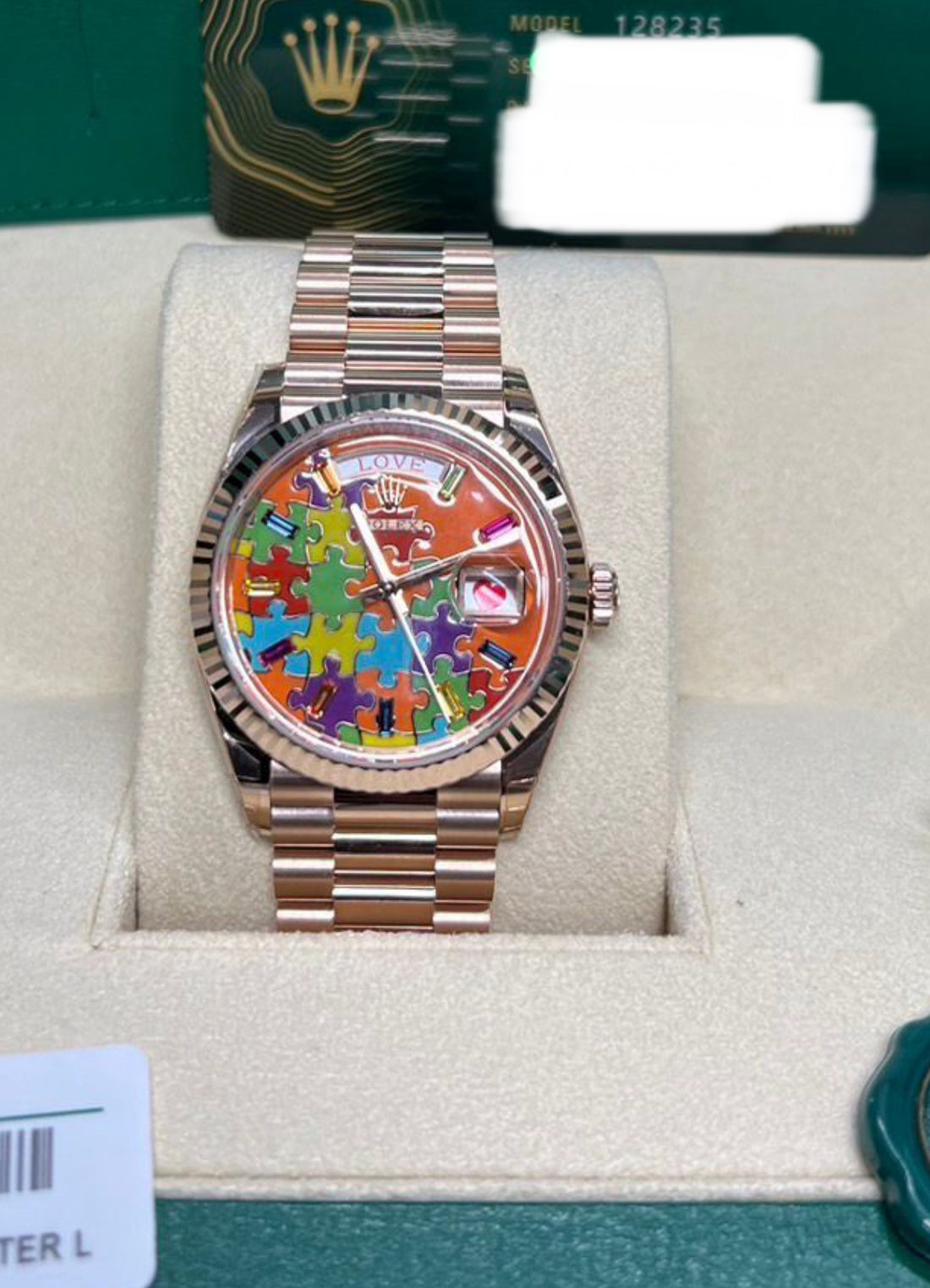 Rolex Day-Date 36 NEW PUZZLE DIAL Day-Date 36 128235 ROSE GOLD