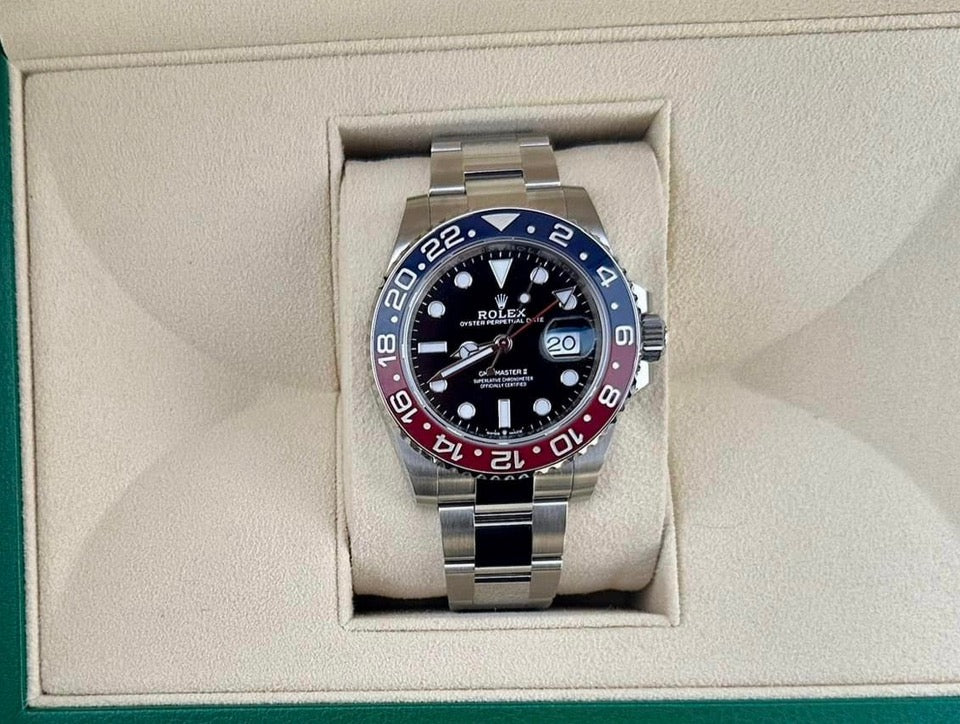 UNWORN 2024 Rolex GMT-Master II "Pepsi" 40mm - Blue And Red Pepsi Bezel - Black Dial - Oyster Bracelet - 126710BLRO