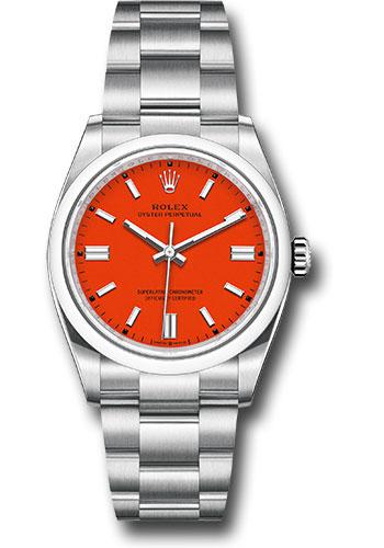 Rolex Oyster Perpetual 36 Watch - Domed Bezel - Coral Red Index Dial - Oyster Bracelet - 2020 Release - 126000 reio