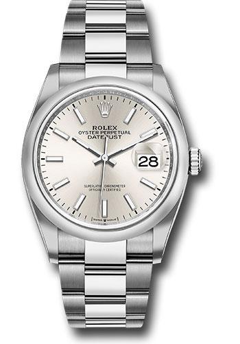 Rolex Steel Datejust 36 Watch - Domed Bezel - Silver Index Dial - Oyster Bracelet - 2019 Release - 126200 sio