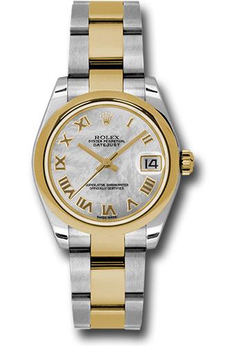 Rolex Steel and Yellow Gold Datejust 31 Watch - Domed Bezel - Mother-Of-Pearl Roman Dial - Oyster Bracelet - 178243 mro