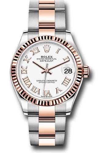 Rolex Steel and Everose Gold Datejust 31 Watch - Fluted Bezel - Rose Index Dial - Oyster Bracelet - 278271 wro