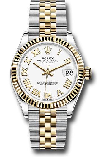Rolex Steel and Yellow Gold Datejust 31 Watch - Fluted Bezel - White Roman Dial - Jubilee Bracelet - 278273 wrj