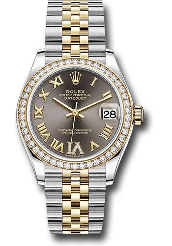 Rolex Steel and Yellow Gold Datejust 31 Watch - Diamond Bezel - Dark Grey Diamond Roman Six Dial - Jubilee Bracelet - 278383RBR dkgdr6j