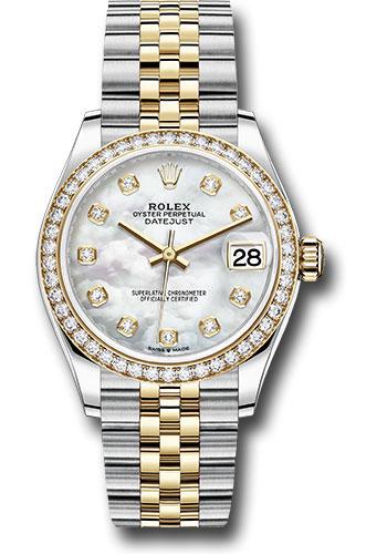 Rolex Steel and Yellow Gold Datejust 31 Watch - Diamond Bezel - Mother-of-Pearl Diamond Dial - Jubilee Bracelet - 278383RBR mdj