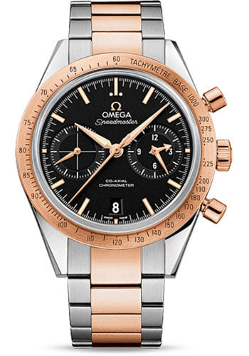Omega Speedmaster '57 Co-Axial Chronograph Watch - 41.5 mm Steel And Red Gold Case - Black Dial - Steel Bracelet - 331.20.42.51.01.002