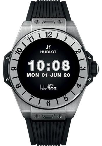 Hublot Big Bang e Titanium Watch - 42 mm - Digital Hublot Watchfaces Dial - Black Rubber Strap-440.NX.1100.RX