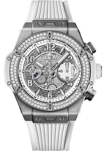 Hublot Big Bang Unico Titanium White Diamonds 42mm Watch - 42 mm - White Skeleton Dial-441.NE.2010.RW.1104
