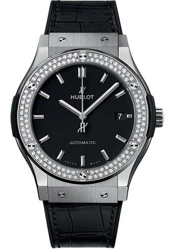 Hublot Classic Fusion Titanium Diamonds Watch - 45 mm - Black Dial-511.NX.1171.LR.1104