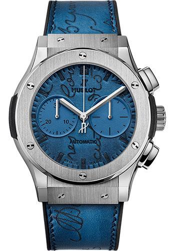 Hublot Classic Fusion Chronograph Berluti Scritto Ocean Blue Limited Edition of 250 Watch-521.NX.050B.VR.BER18