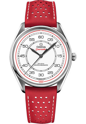 Omega Specialities Olympic Official Timekeeper Limited Edition Set - 39.5 mm Steel Case - White Dial - Red Micro-Perforated Leather Strap Limited Edition of 100 - 522.32.40.20.04.004