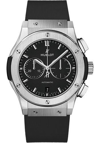 Hublot Classic Fusion Chronograph Titanium Watch - 42 mm - Black Dial - Black Lined Rubber Strap-541.NX.1171.RX