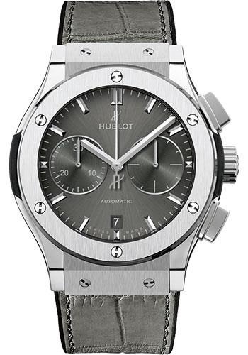 Hublot Classic Fusion Racing Grey Chronograph Watch - 42 mm - Grey Dial - Black Rubber and Leather Strap-541.NX.7070.LR