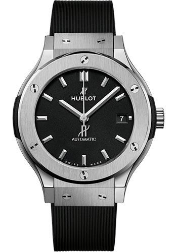 Hublot Classic Fusion Titanium Watch - 38 mm - Black Dial - Black Lined Rubber Strap-565.NX.1171.RX